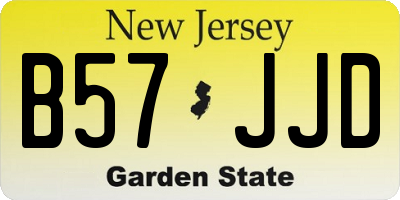 NJ license plate B57JJD