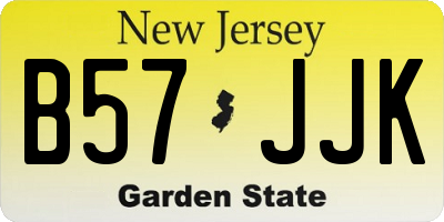 NJ license plate B57JJK