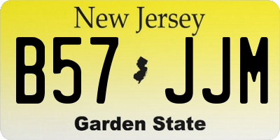 NJ license plate B57JJM