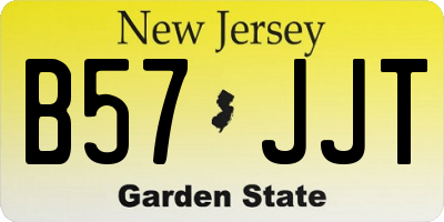 NJ license plate B57JJT