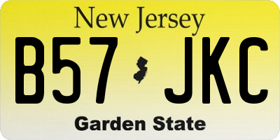 NJ license plate B57JKC