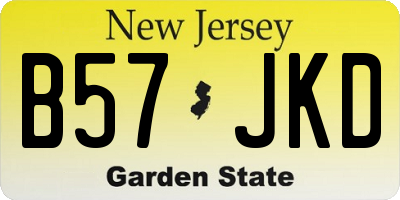 NJ license plate B57JKD
