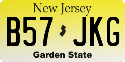 NJ license plate B57JKG