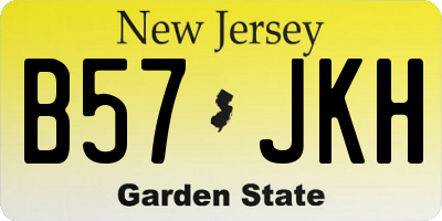 NJ license plate B57JKH