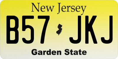 NJ license plate B57JKJ