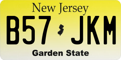 NJ license plate B57JKM