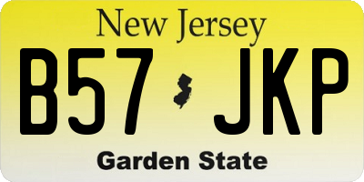 NJ license plate B57JKP