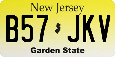 NJ license plate B57JKV