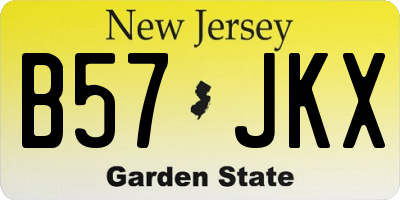 NJ license plate B57JKX