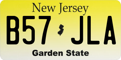 NJ license plate B57JLA