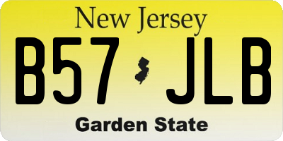 NJ license plate B57JLB