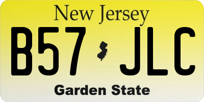NJ license plate B57JLC