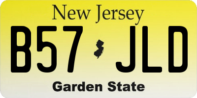 NJ license plate B57JLD