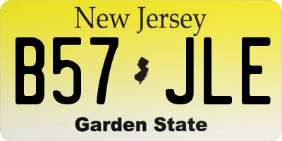 NJ license plate B57JLE