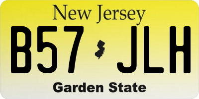 NJ license plate B57JLH