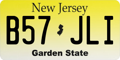 NJ license plate B57JLI
