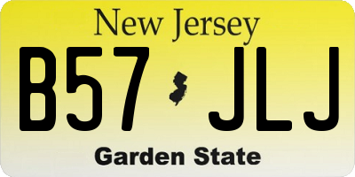 NJ license plate B57JLJ