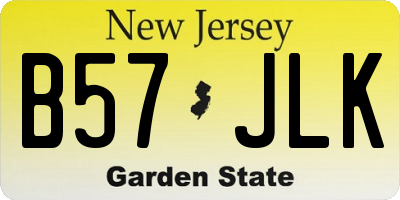 NJ license plate B57JLK