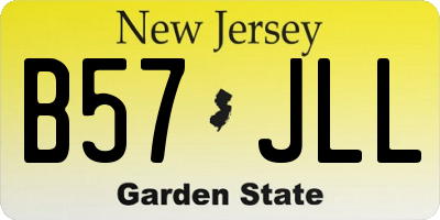 NJ license plate B57JLL