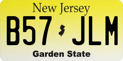 NJ license plate B57JLM