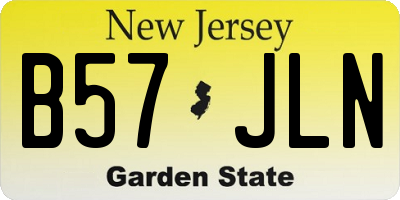 NJ license plate B57JLN