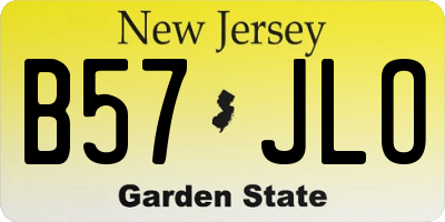NJ license plate B57JLO