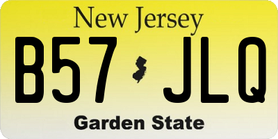 NJ license plate B57JLQ