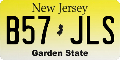 NJ license plate B57JLS