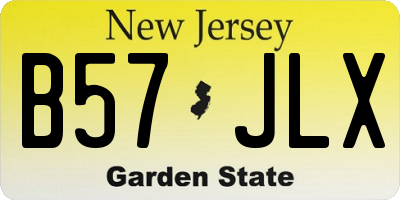 NJ license plate B57JLX