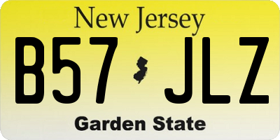 NJ license plate B57JLZ