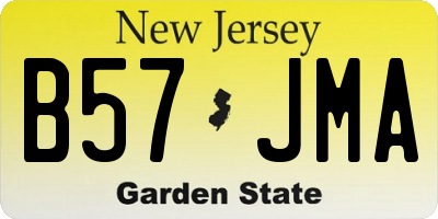 NJ license plate B57JMA