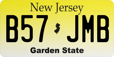 NJ license plate B57JMB