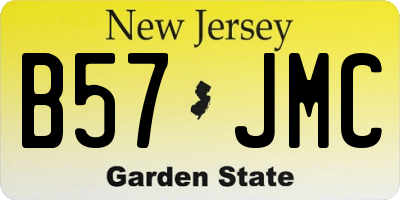 NJ license plate B57JMC