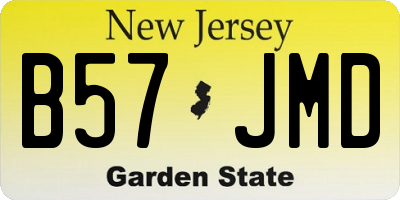 NJ license plate B57JMD