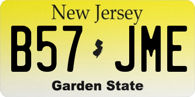 NJ license plate B57JME