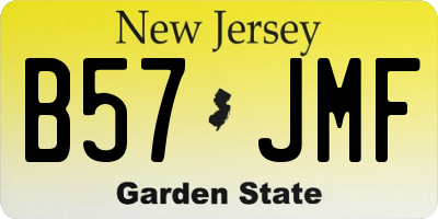 NJ license plate B57JMF