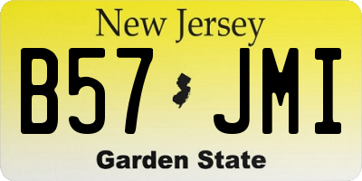 NJ license plate B57JMI