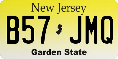 NJ license plate B57JMQ
