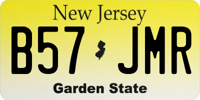 NJ license plate B57JMR