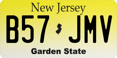 NJ license plate B57JMV