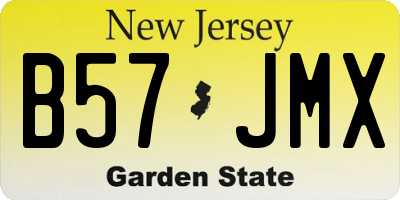 NJ license plate B57JMX