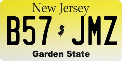 NJ license plate B57JMZ