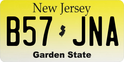 NJ license plate B57JNA