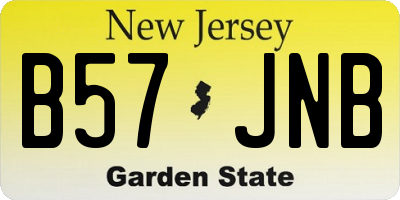 NJ license plate B57JNB