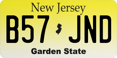 NJ license plate B57JND