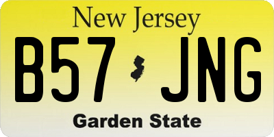 NJ license plate B57JNG