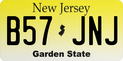 NJ license plate B57JNJ