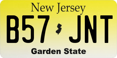 NJ license plate B57JNT