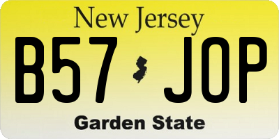 NJ license plate B57JOP
