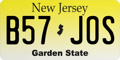 NJ license plate B57JOS